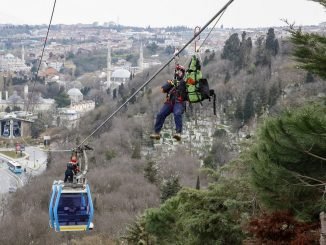 eyup piyer loti teleferik hattinda nefes kesen kurtarma tatbikati