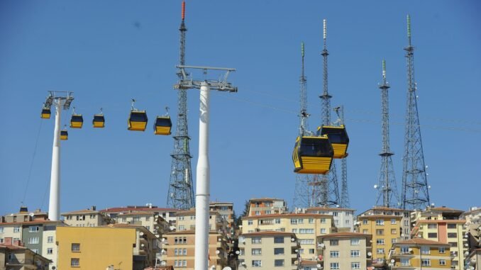 Yenimahalle Şentepe Teleferik Seferlerine Fırtına Engeli Yenimahalle Şentepe Teleferik Seferlerine Fırtına Engeli