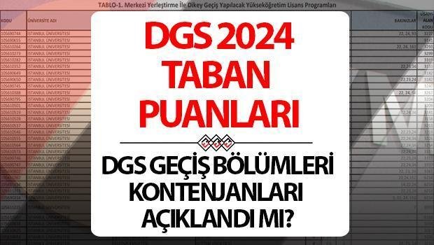 DGS Taban Puanları ve Geçiş Bölümleri 2024