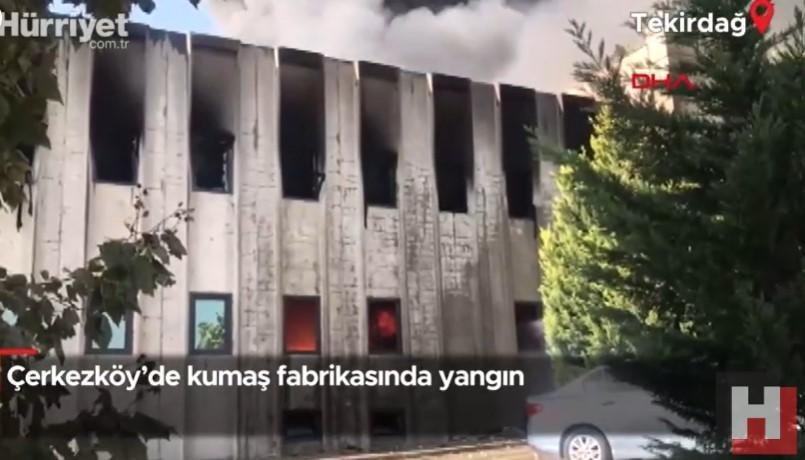 Tekirdağ'da Kumaş Fabrikasında Büyük Yangın